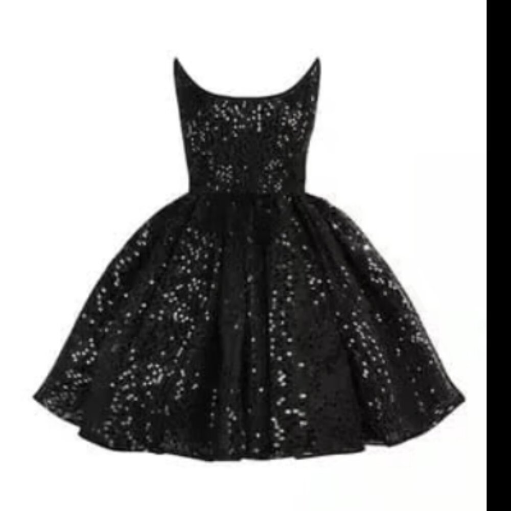 OFFERS WELCOME Selkie Black Sequin Onyx Raven Veuve Dress | Size S